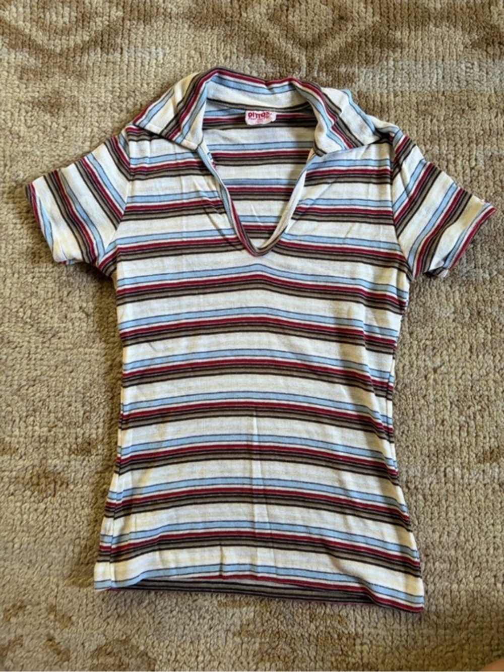 Vintage DITTOS striped collar t shirt